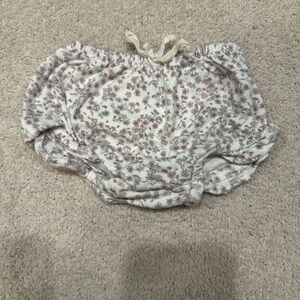 Jamie Kay Cream and Purple Ruffled Shorts